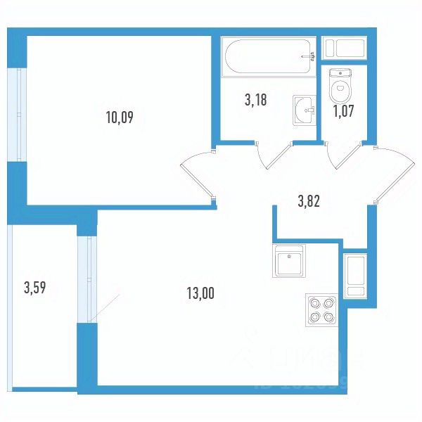 1-комн.кв., 33 м², 3/12 этаж