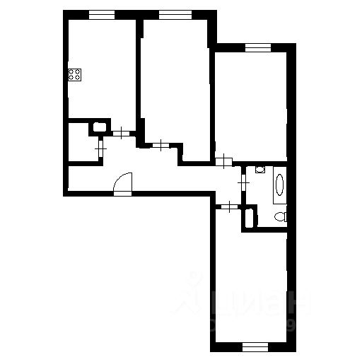 Планировка этой квартиры по данным Циан