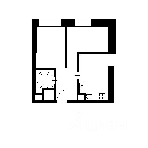 Планировка этой квартиры по данным Циан