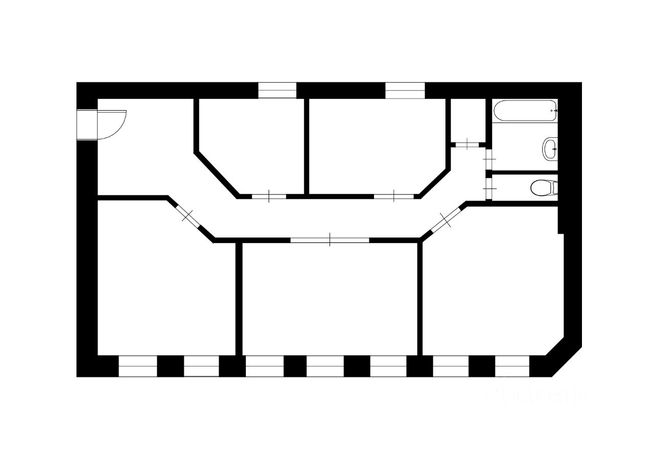 Планировка этой квартиры по данным Циан
