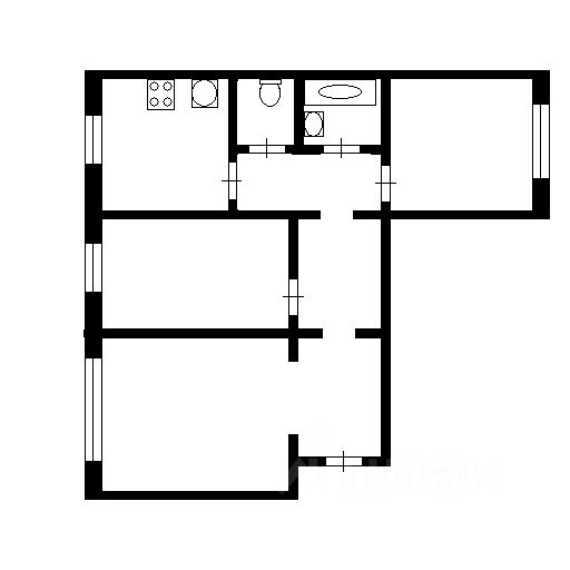 Планировка этой квартиры по данным Циан