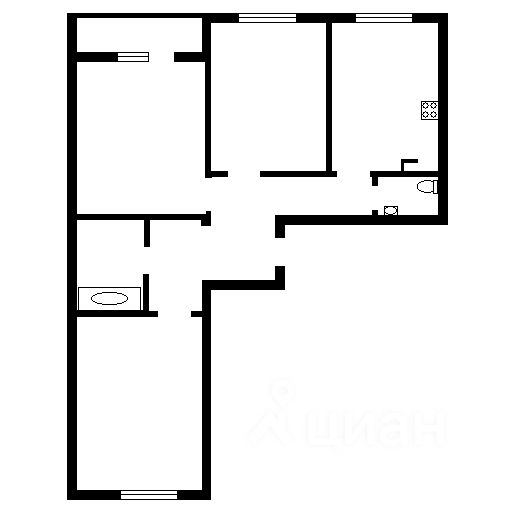 Планировка этой квартиры по данным Циан