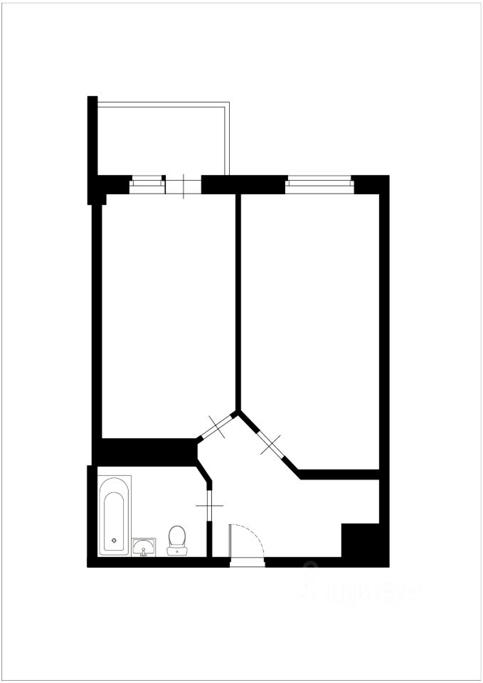 Планировка этой квартиры по данным Циан