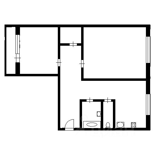 Планировка этой квартиры по данным Циан