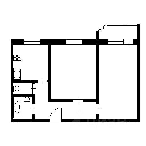 Планировка этой квартиры по данным Циан
