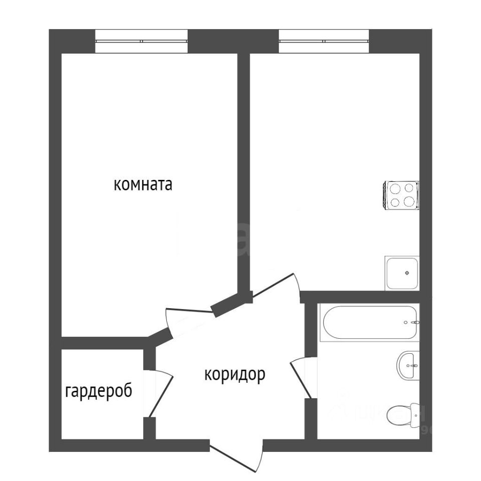 Планировка этой квартиры по данным Циан