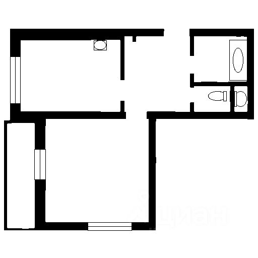 Планировка этой квартиры по данным Циан