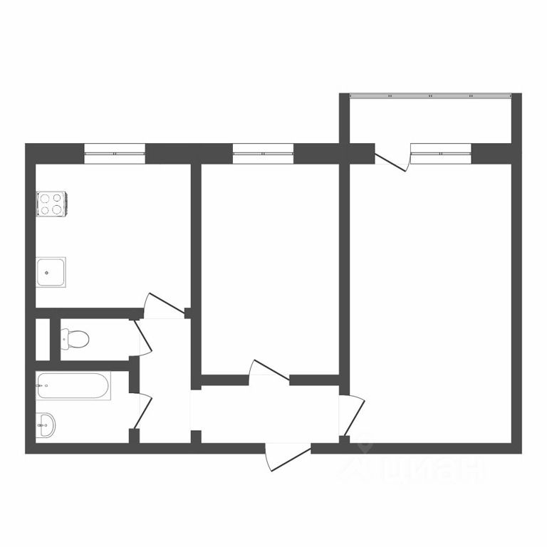 Планировка этой квартиры по данным Циан