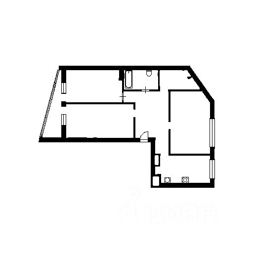 Планировка этой квартиры по данным Циан