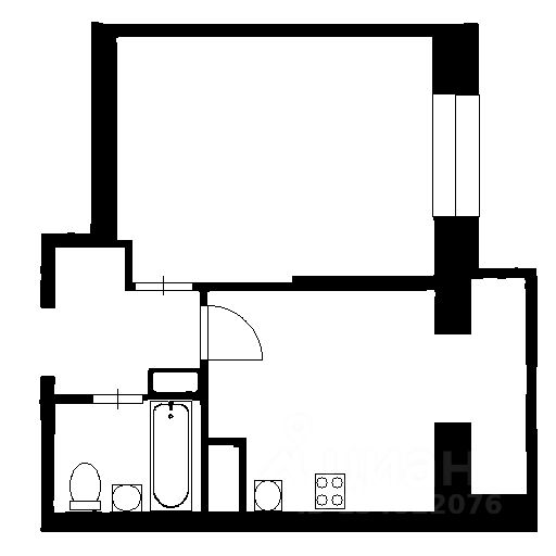 Планировка этой квартиры по данным Циан