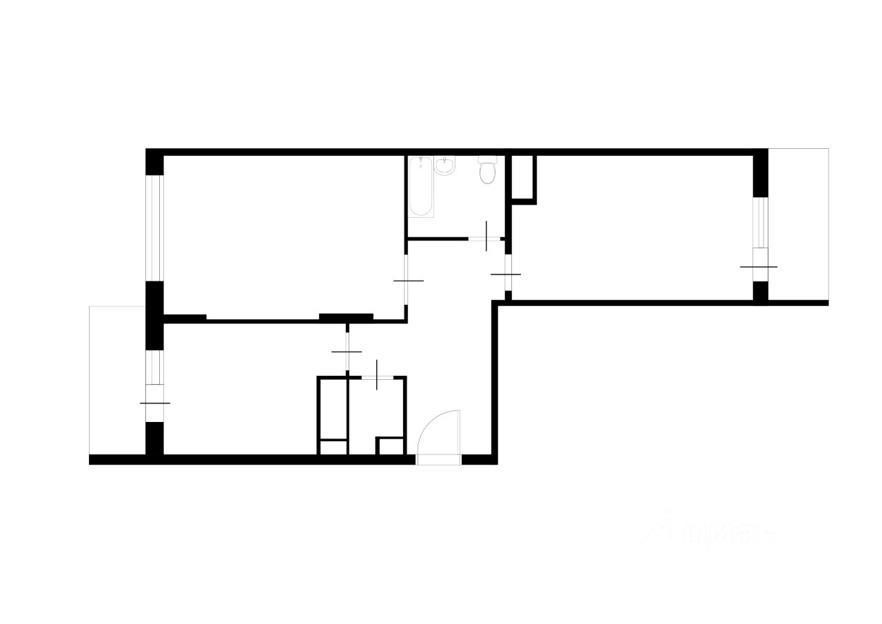 Планировка этой квартиры по данным Циан