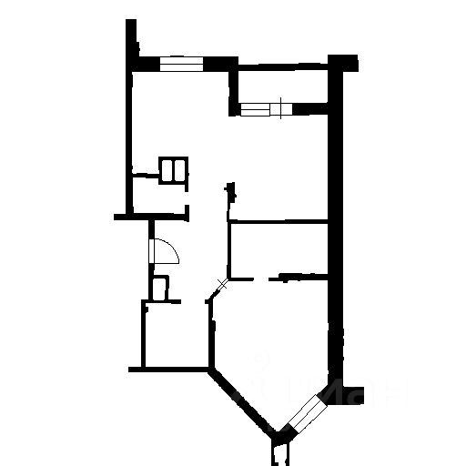 Планировка этой квартиры по данным Циан