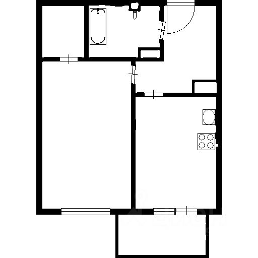 Планировка этой квартиры по данным Циан