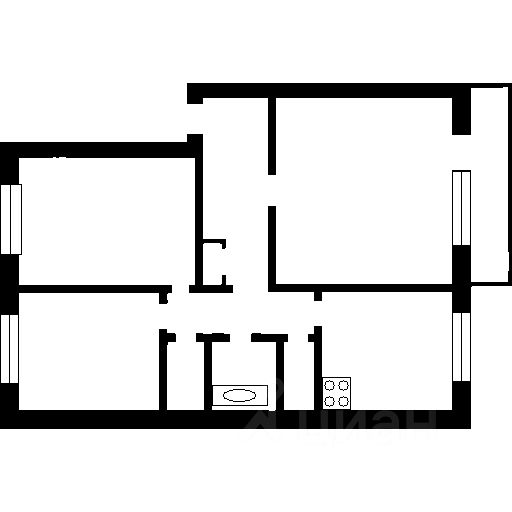 Планировка этой квартиры по данным Циан