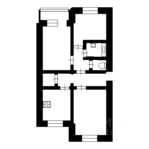 Планировка этой квартиры по данным Циан