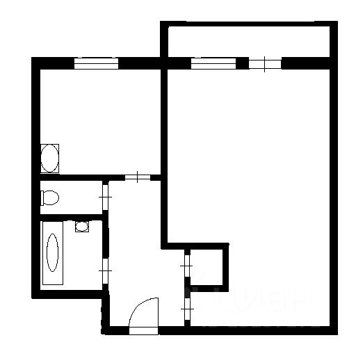 Планировка этой квартиры по данным Циан