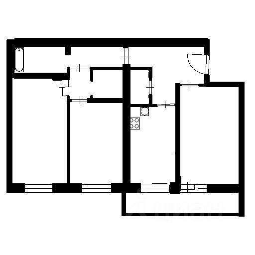 Планировка этой квартиры по данным Циан