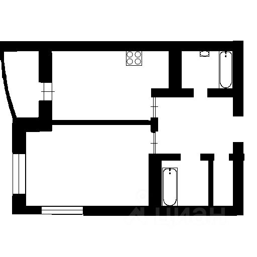 Планировка этой квартиры по данным Циан