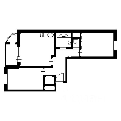 Планировка этой квартиры по данным Циан
