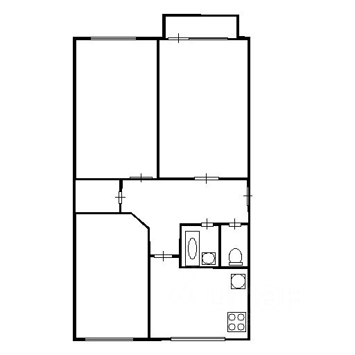 Планировка этой квартиры по данным Циан