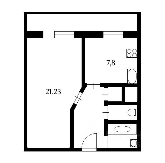 Планировка этой квартиры по данным Циан