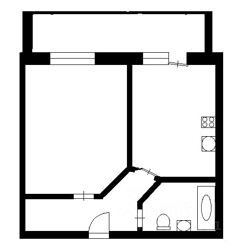 Планировка этой квартиры по данным Циан