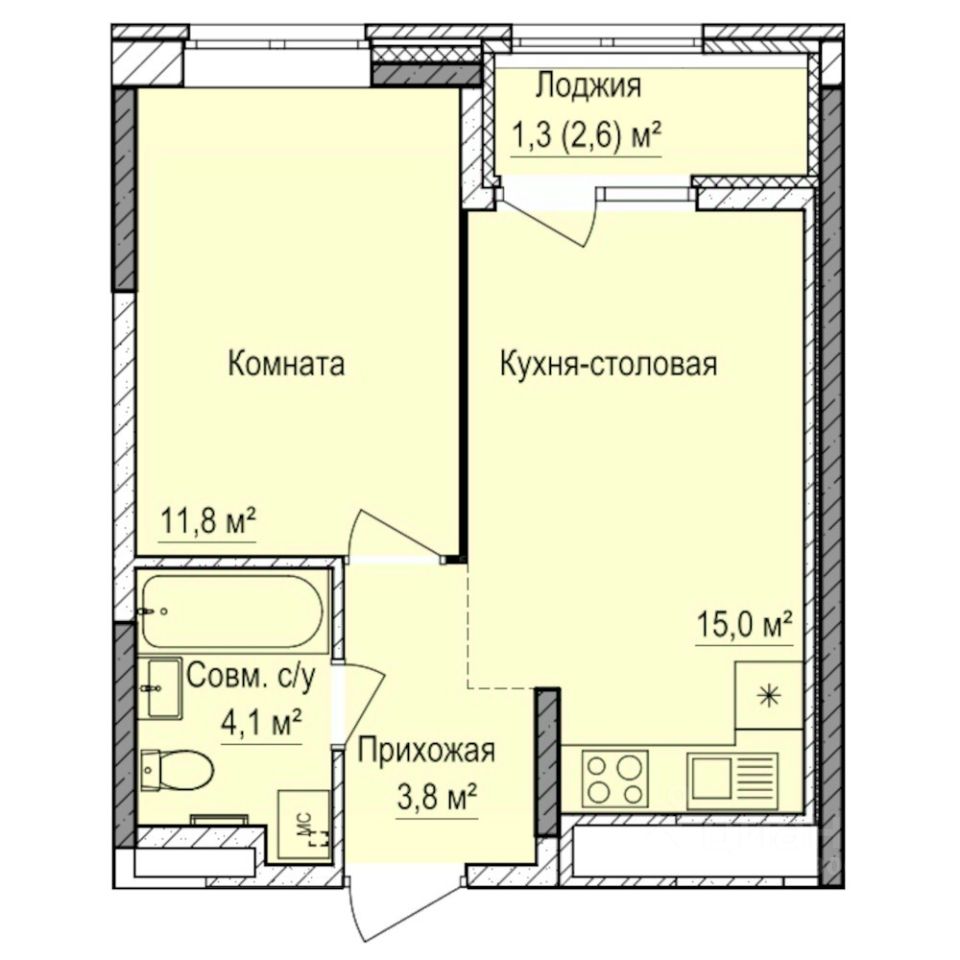 1-комн.кв., 36 м², 5/17 этаж