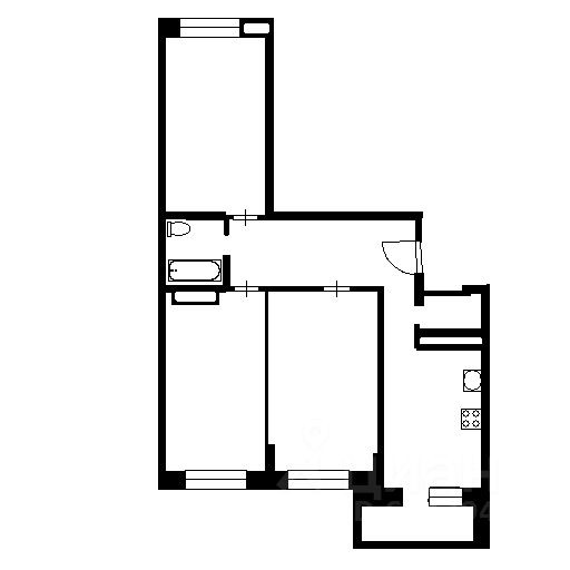 Планировка этой квартиры по данным Циан