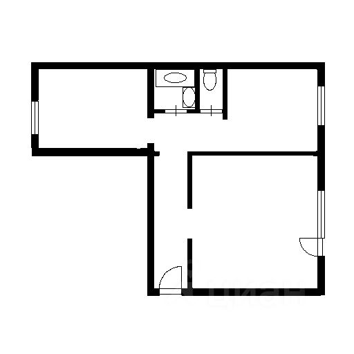 Планировка этой квартиры по данным Циан