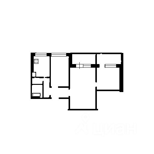 Планировка этой квартиры по данным Циан