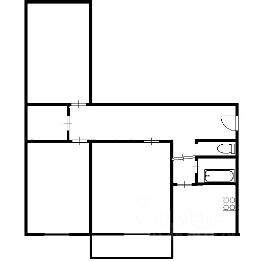 Планировка этой квартиры по данным Циан