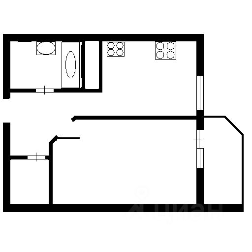 Планировка этой квартиры по данным Циан
