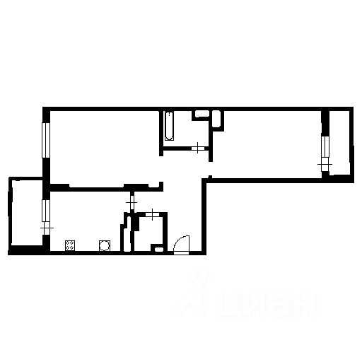 Планировка этой квартиры по данным Циан