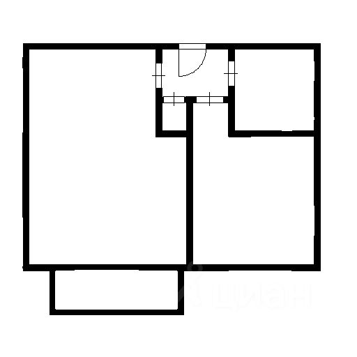 Планировка этой квартиры по данным Циан