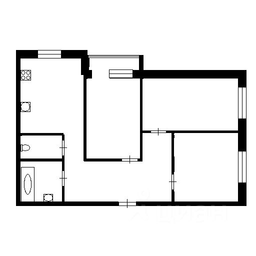 Планировка этой квартиры по данным Циан