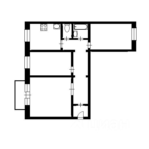 Планировка этой квартиры по данным Циан