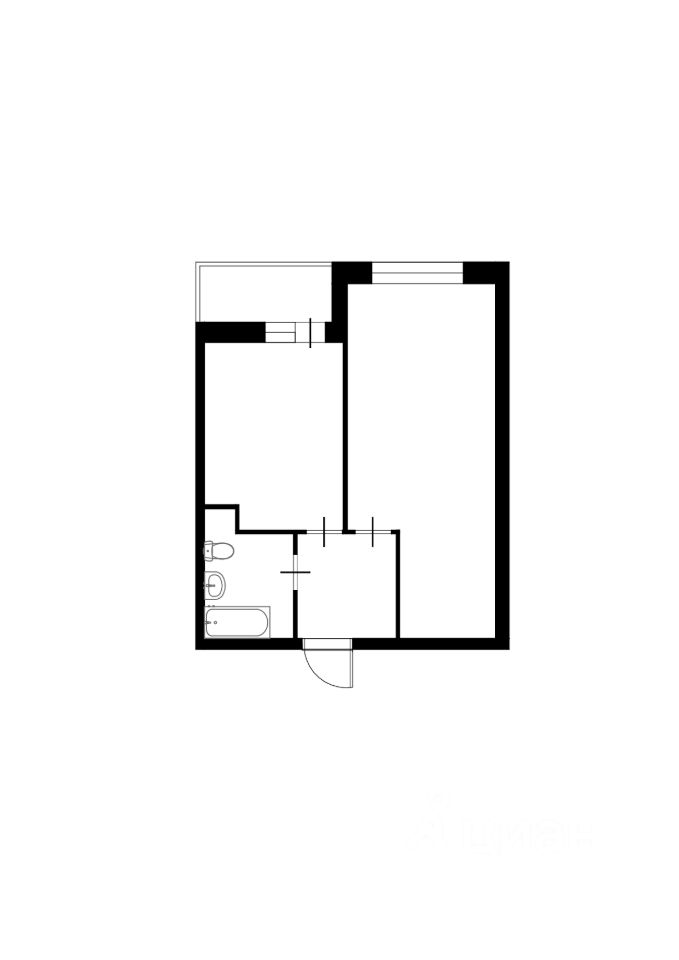 Планировка этой квартиры по данным Циан