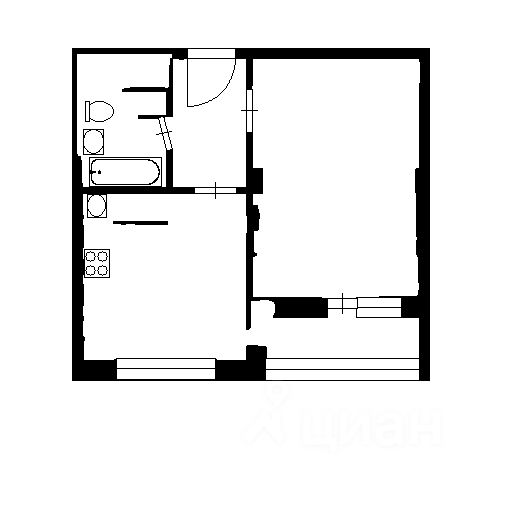 Планировка этой квартиры по данным Циан
