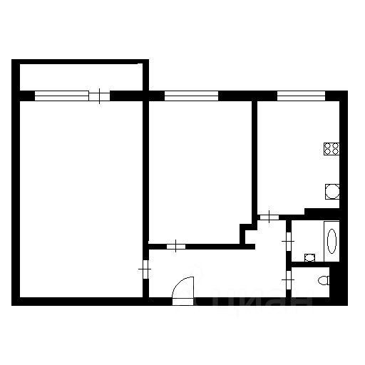 Планировка этой квартиры по данным Циан