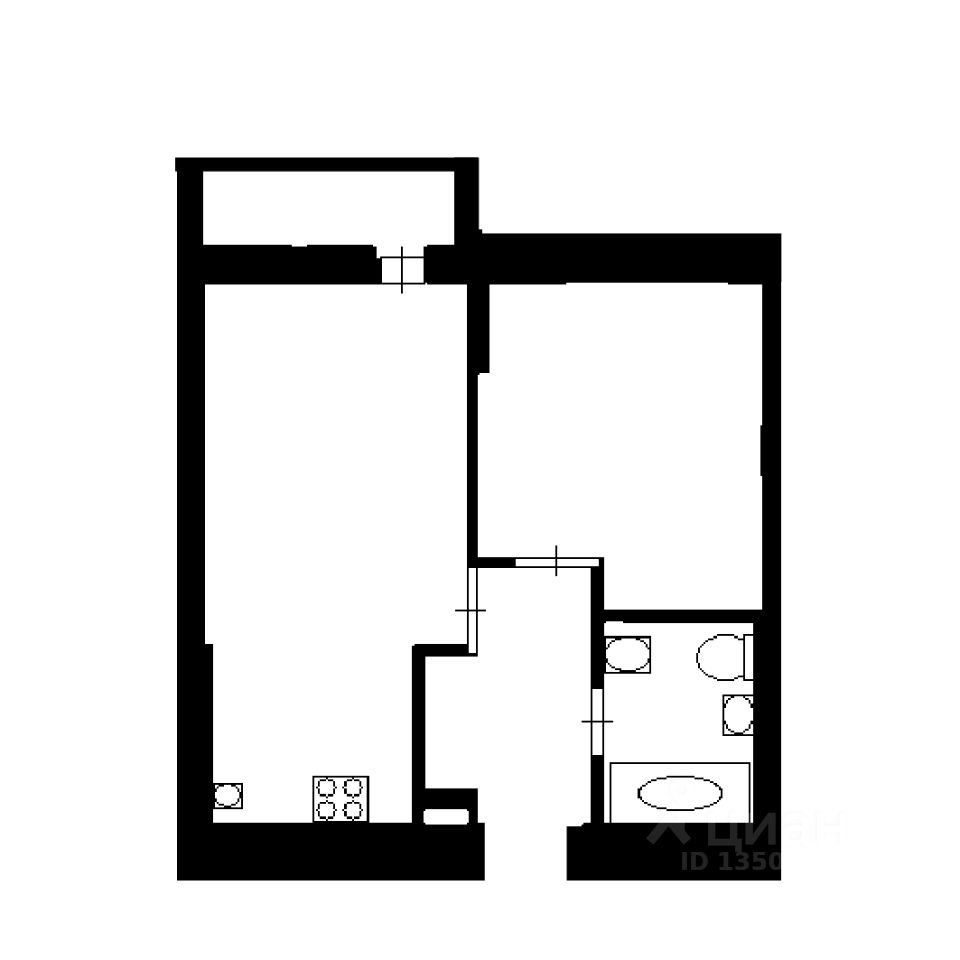 Планировка этой квартиры по данным Циан
