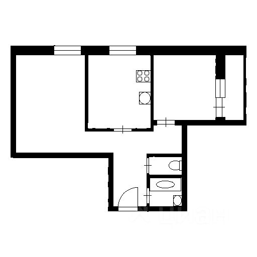 Планировка этой квартиры по данным Циан
