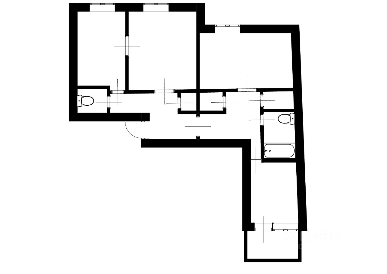 Планировка этой квартиры по данным Циан