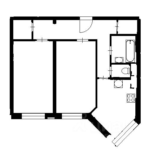 Планировка этой квартиры по данным Циан