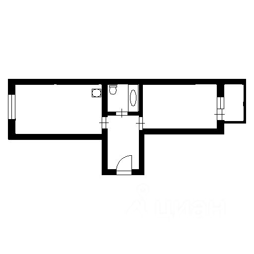 Планировка этой квартиры по данным Циан