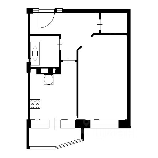 Планировка этой квартиры по данным Циан