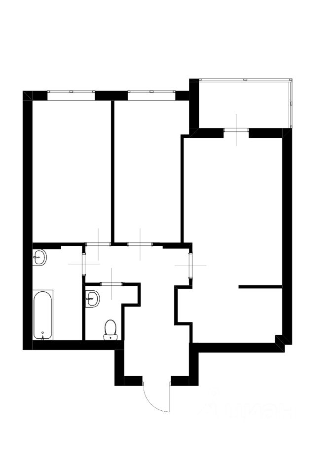 Планировка этой квартиры по данным Циан