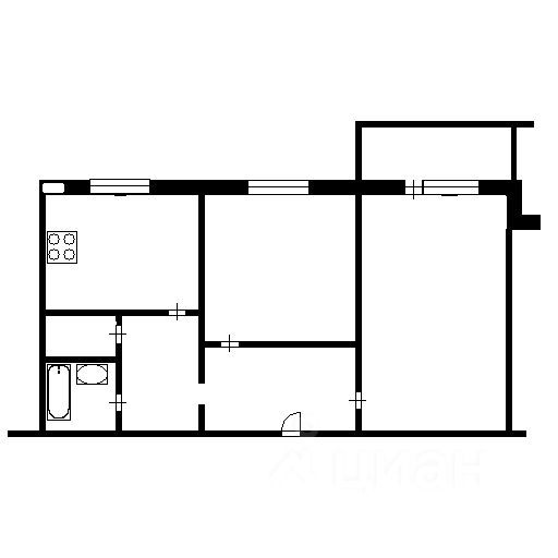 Планировка этой квартиры по данным Циан