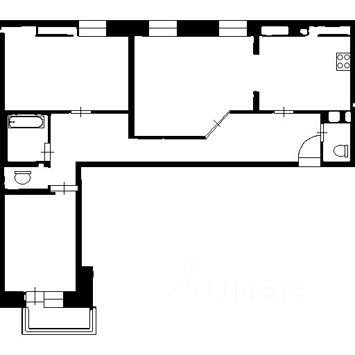 Планировка этой квартиры по данным Циан