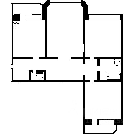 Планировка этой квартиры по данным Циан
