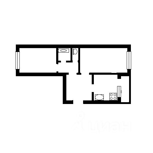 Планировка этой квартиры по данным Циан